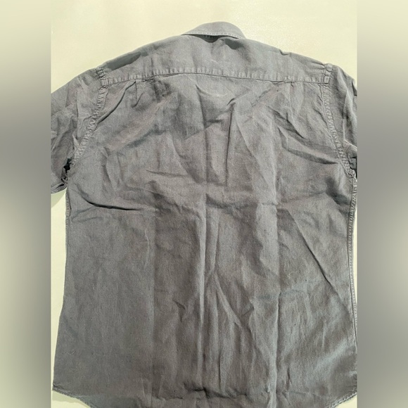 NEW- Mens North Country Long Sleeve Button Down Shirt Linen Dark Navy - Picture 8 of 8